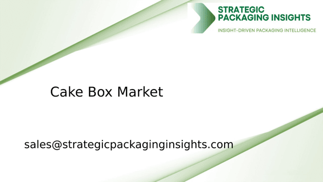Cake Box Market Size, Future Growth and Forecast 2033