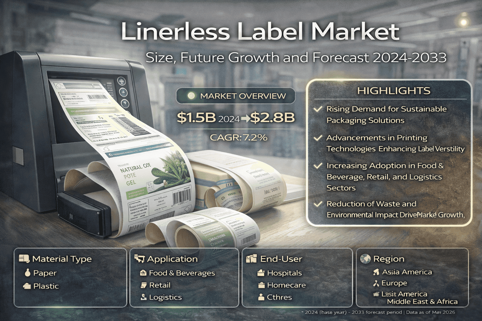 Linerless Label Market: Size, Growth Trends, and Forecast to 2033