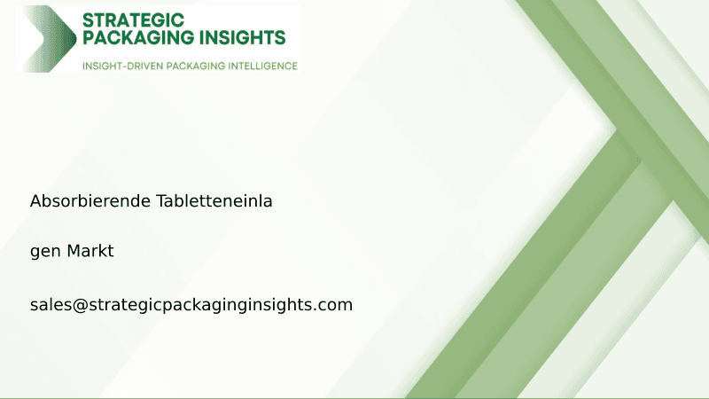 Marktgröße für absorbierende Tabletteneinlagen, zukünftiges Wachstum und Prognose 2033